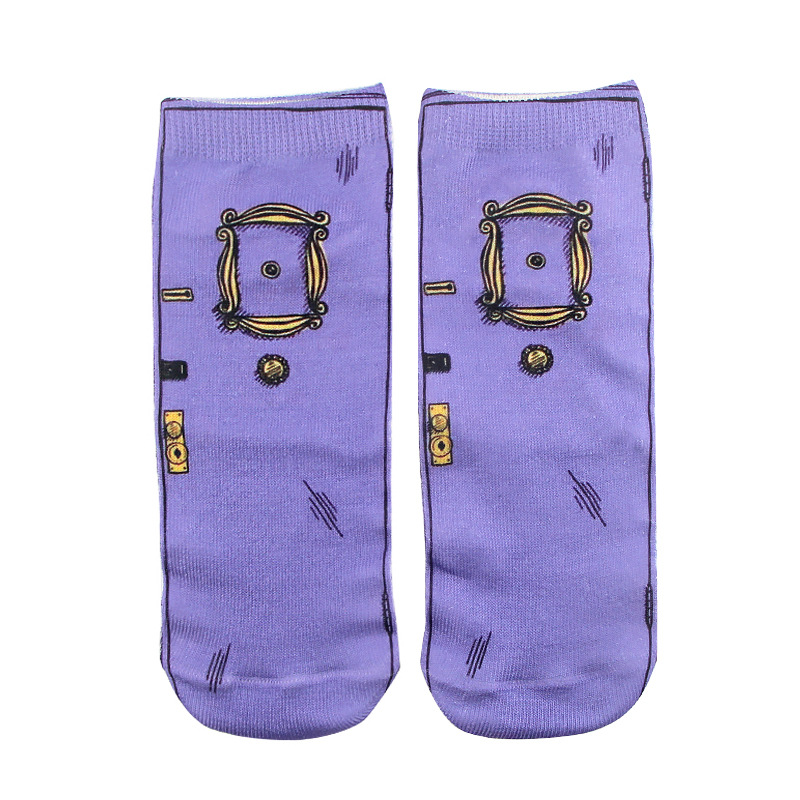 3 Pairs Old Friend Remember Socks Breathable Sweat Socks Creative Cartoon Animation Cotton Socks